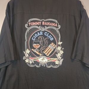 Tommy Bahama Men’s XXL Cigar Club Embroidered Silk Blend Button Up Shirt